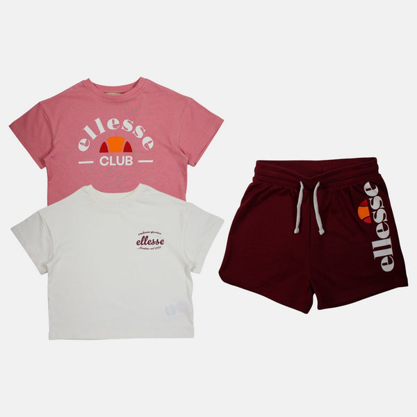 Pack De 2 T-Shirts Et Short Ellesse Fille - Rose/Blanc