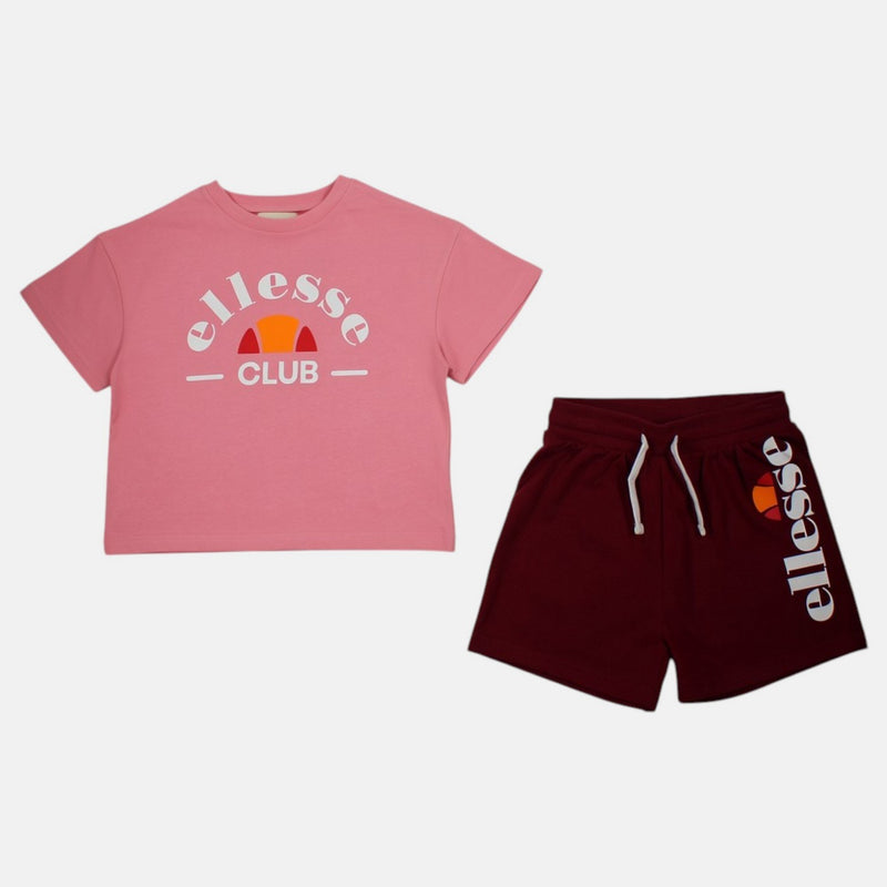 Pack De 2 T-Shirts Et Short Ellesse Fille - Rose/Blanc