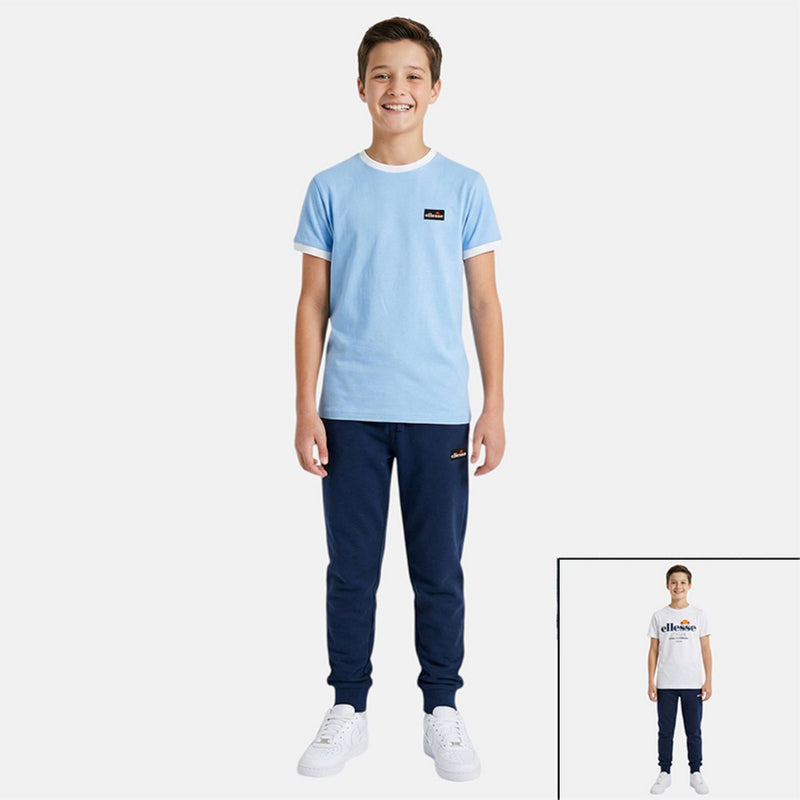 Pack De 2 T-Shirts Et Pantalon De Jogging Ellesse Garcon - Blanc/Bleu