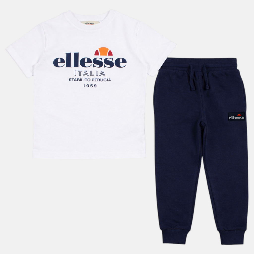 Pack De 2 T-Shirts Et Pantalon De Jogging Ellesse Garcon - Blanc/Bleu