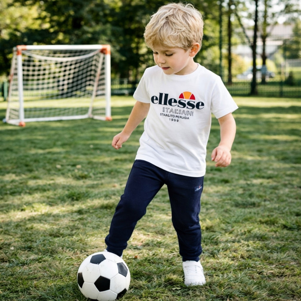 Pack De 2 T-Shirts Et Pantalon De Jogging Ellesse Garcon - Blanc/Bleu