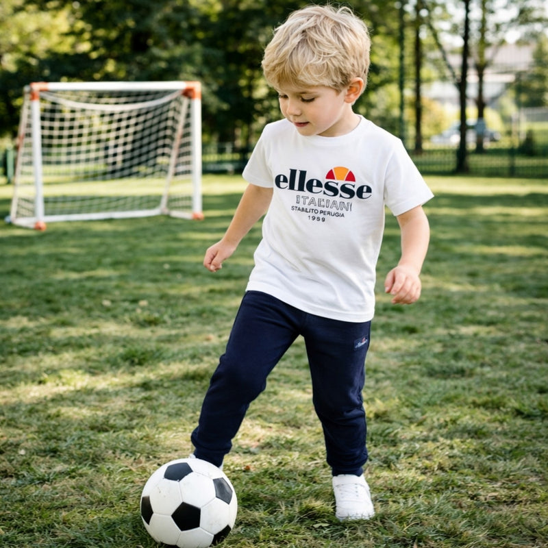Pack De 2 T-Shirts Et Pantalon De Jogging Ellesse Garcon - Blanc/Bleu