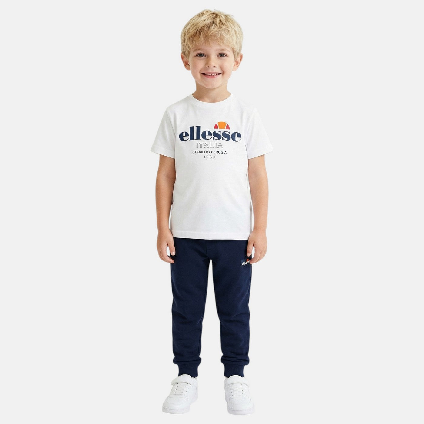 Pack De 2 T-Shirts Et Pantalon De Jogging Ellesse Garcon - Blanc/Bleu