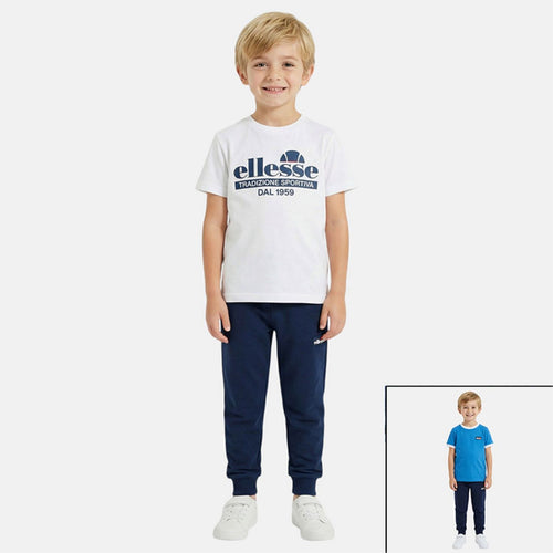 Pack De 2 T-Shirts Et Pantalon De Jogging Ellesse Garcon - Blanc/Marine