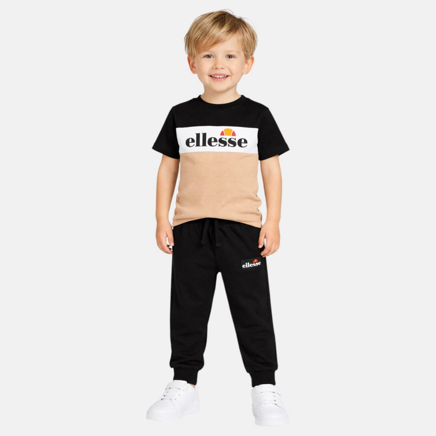 Pack De 2 T-Shirts Et Pantalon De Jogging Ellesse Garcon - Noir/Beige