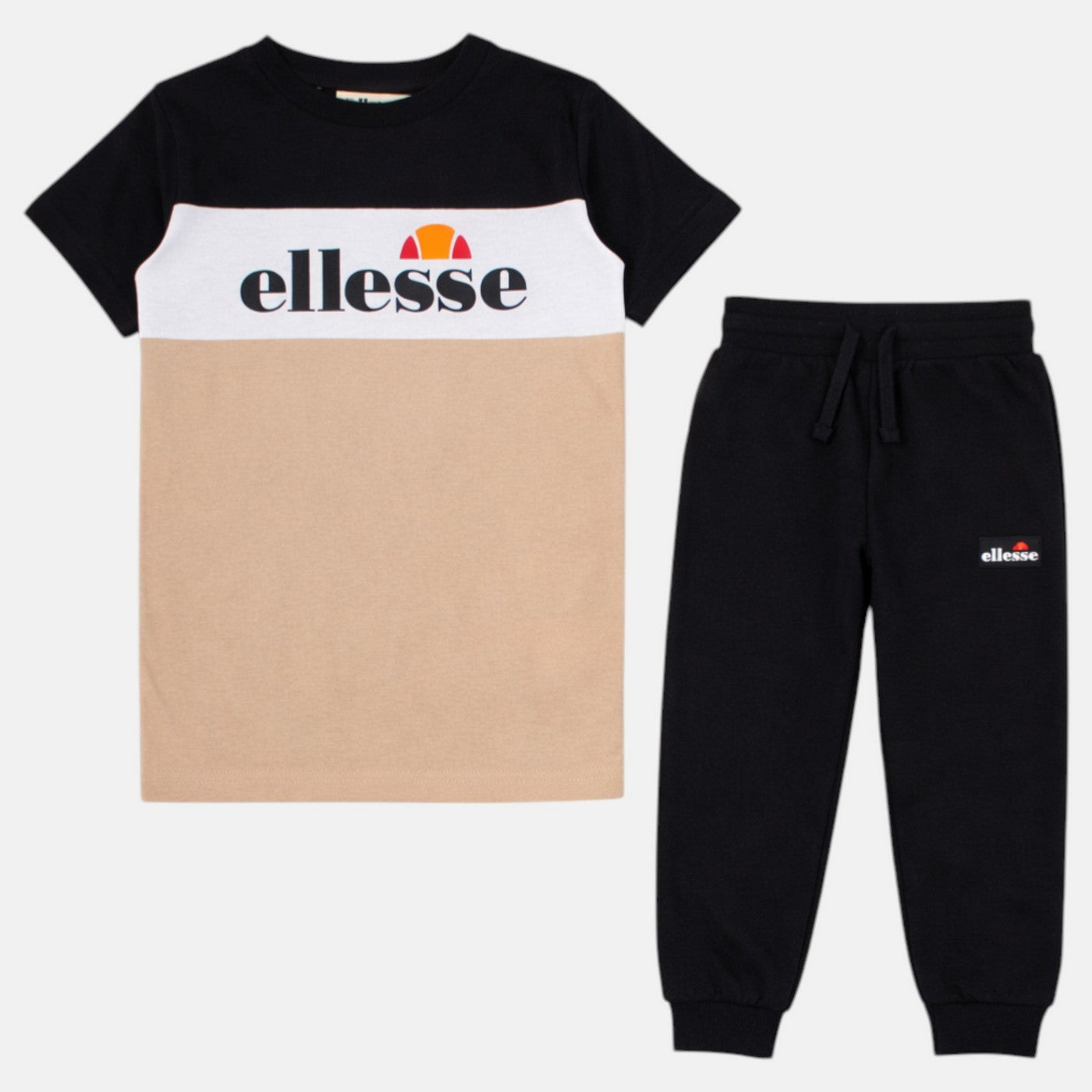 Pack De 2 T-Shirts Et Pantalon De Jogging Ellesse Garcon - Noir/Beige