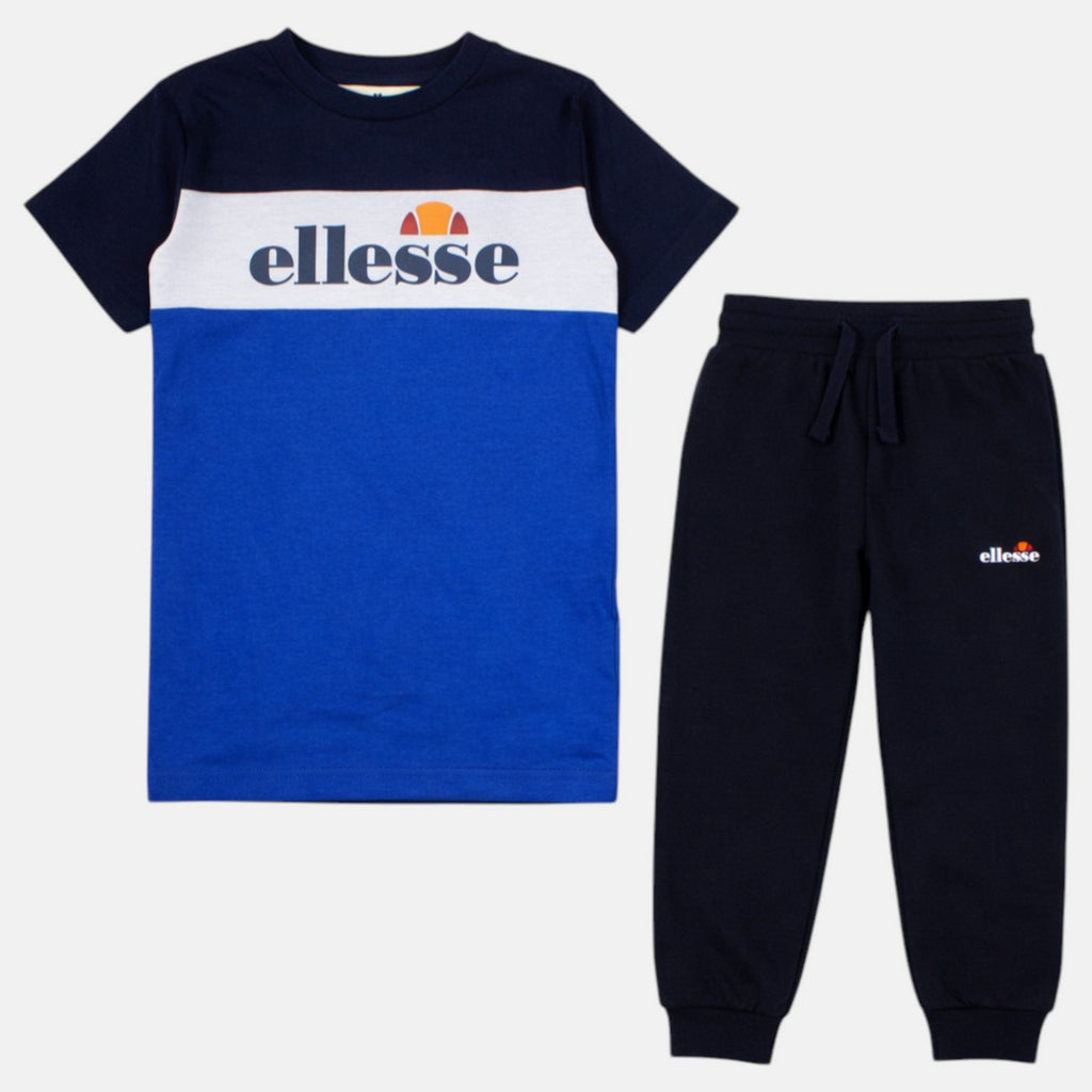 Pack De 2 T-Shirts Et Pantalon De Jogging Ellesse Garcon - Blanc/Marine