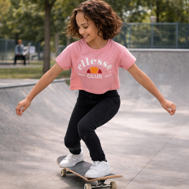 T-Shirt Manches Courtes Ellesse Fille - Rose