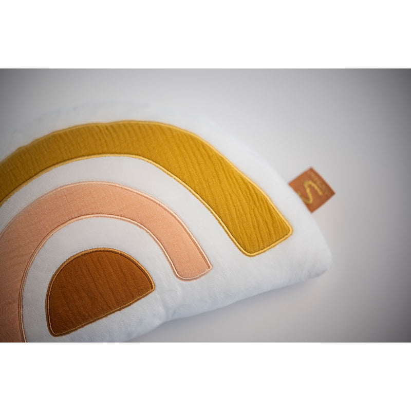 Coussin Arc En Ciel 35X20Cm En Coton Blanc