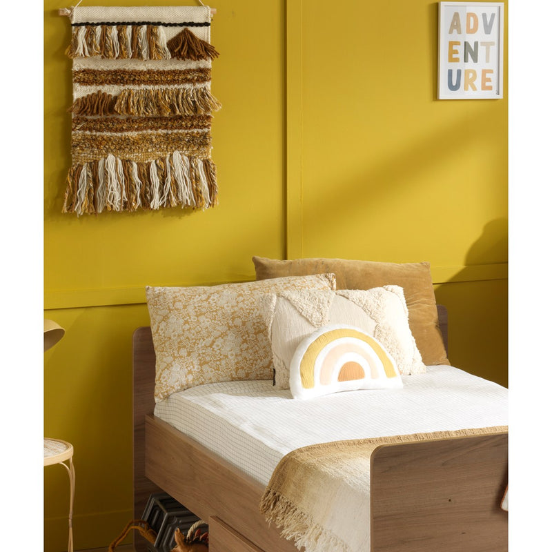 Coussin Arc En Ciel 35X20Cm En Coton Blanc