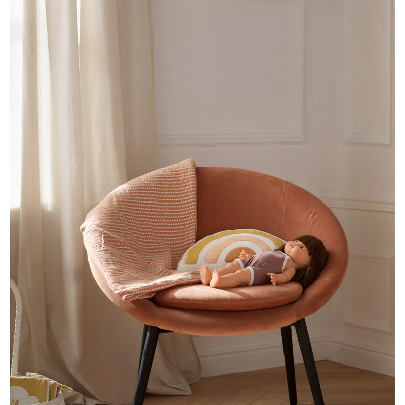 Coussin Arc En Ciel 35X20Cm En Coton Blanc