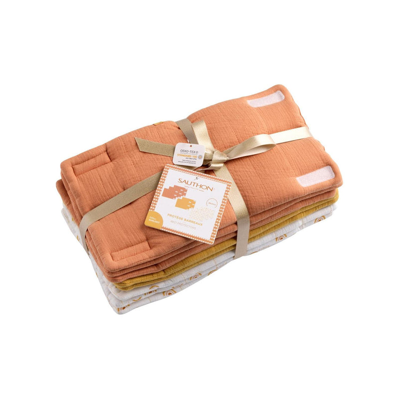 Protections De Barreaux De Lit 38X21 Cm En Coton Moutarde