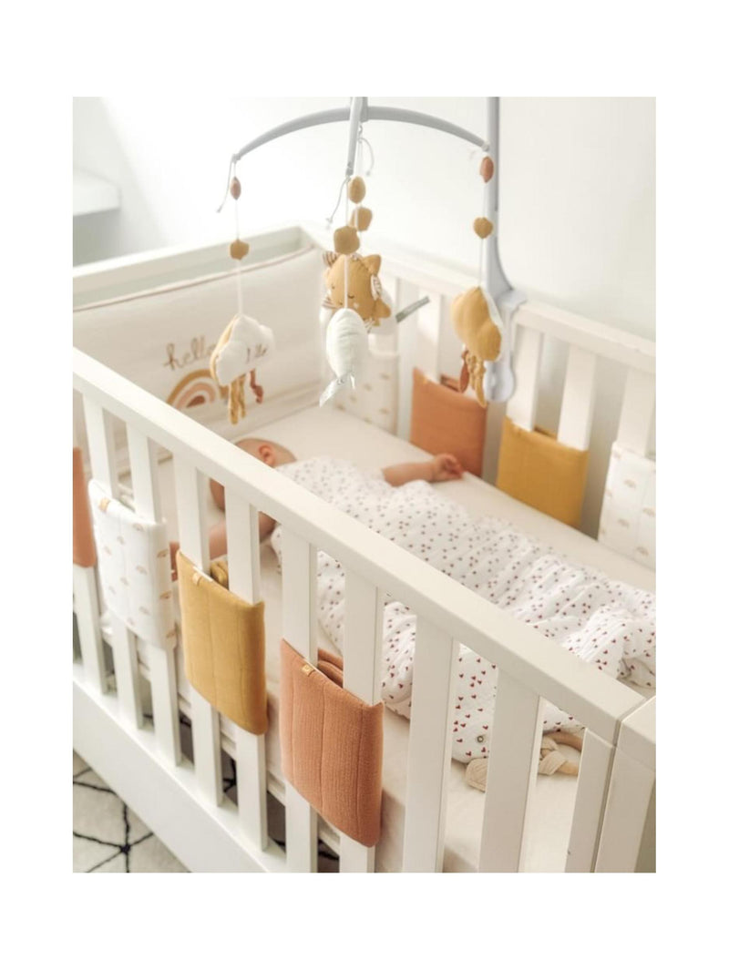 Protections De Barreaux De Lit 38X21 Cm En Coton Moutarde