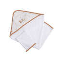 Cape De Bain Et Gant En Coton Blanc