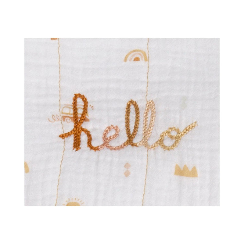 Cape De Bain Et Gant En Coton Blanc