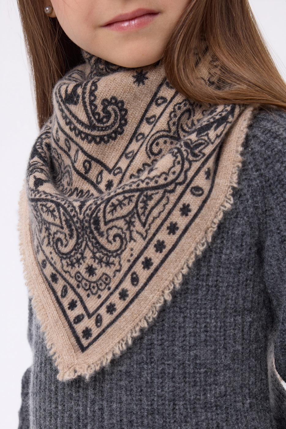 Small Ski Bandana - Cream Beige - Kids