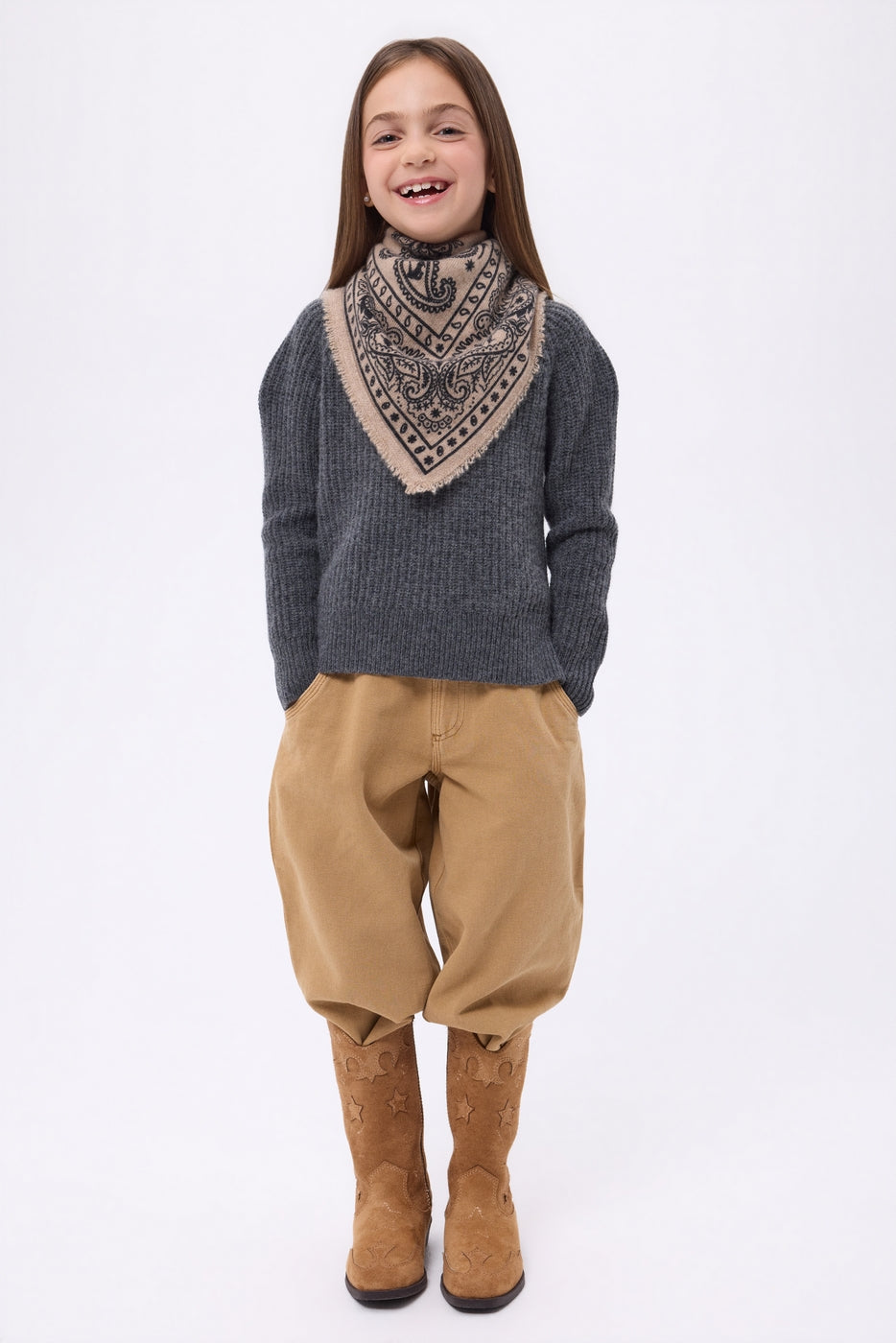 Small Ski Bandana - Cream Beige - Kids