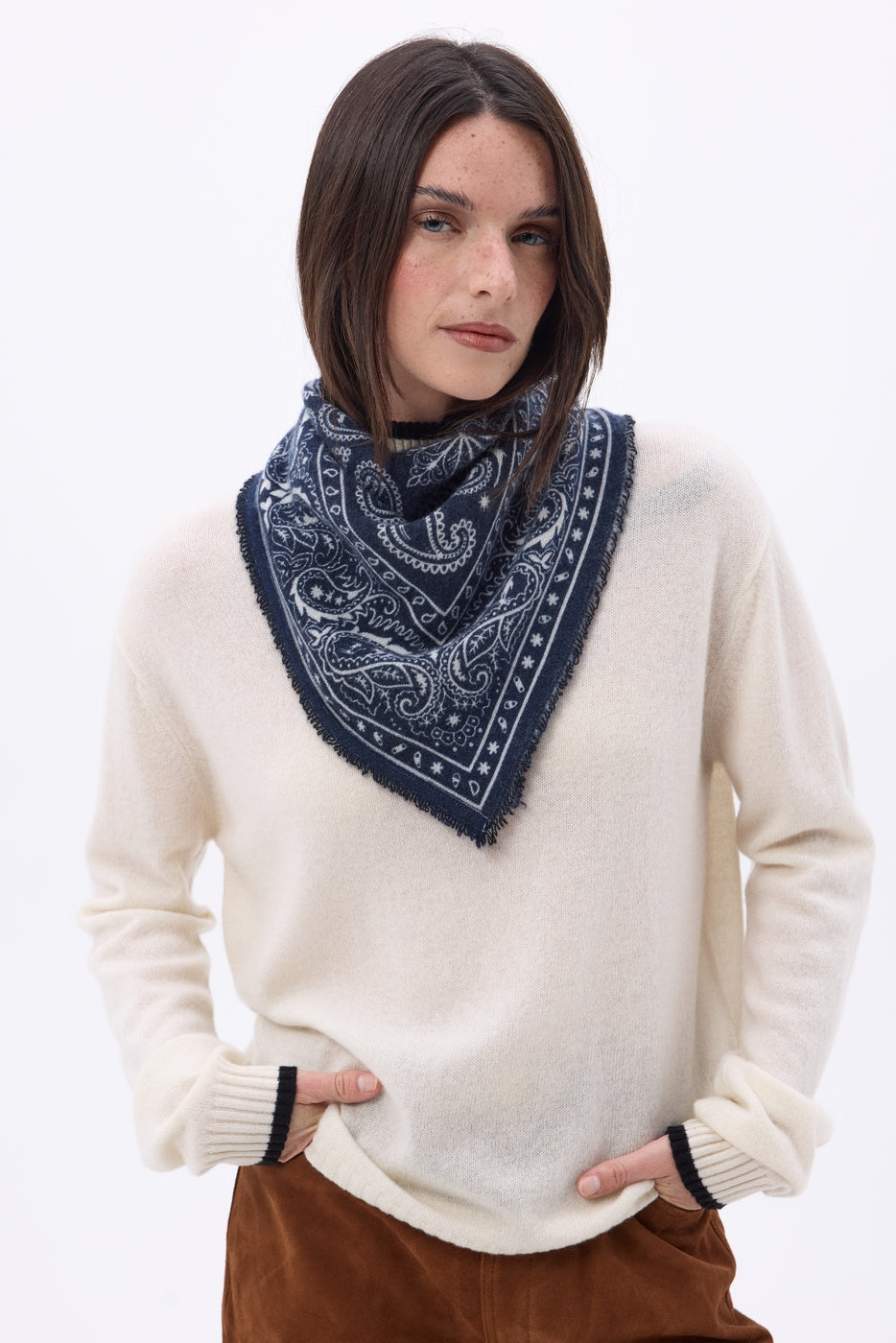 Petit Bandana Ski - Bleu Marine - Femme