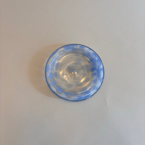 Vide Poche En Verre Moucheté Bleu Vintage