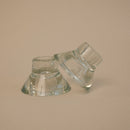 Paire De Bougeoirs En Verre