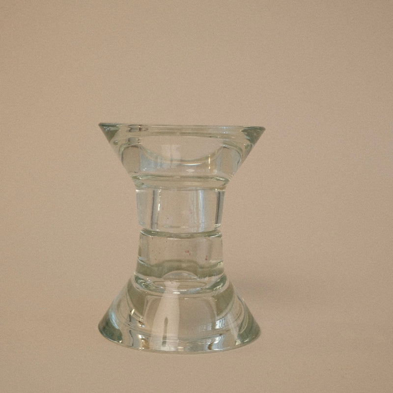 Paire De Bougeoirs En Verre