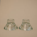 Paire De Bougeoirs En Verre
