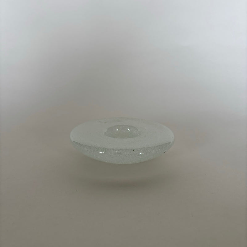 Bougeoir En Verre Blanc