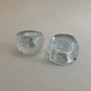 Paire De Bougeoirs En Verre