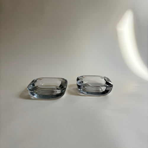 Paire De Cendriers En Verre Vintage