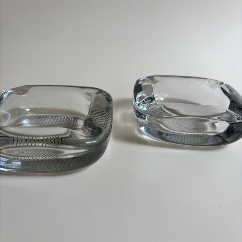 Paire De Cendriers En Verre Vintage