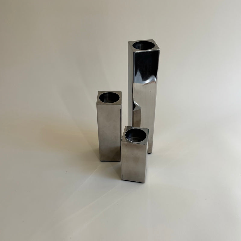 Ensemble De 3 Bougeoirs En Métal