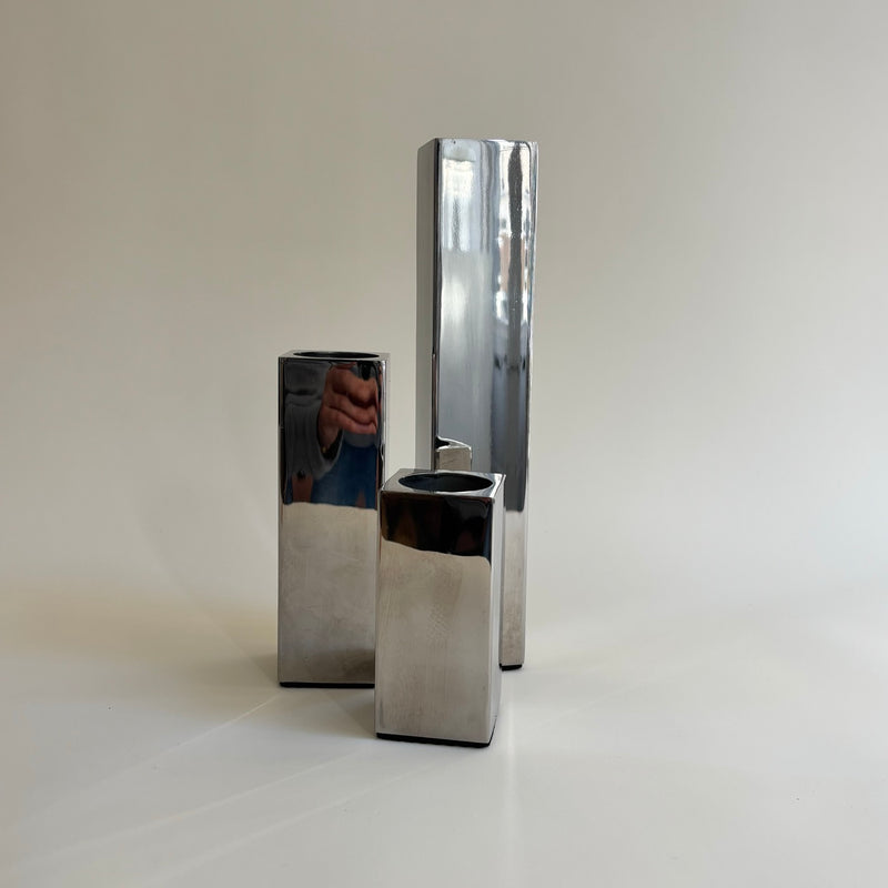 Ensemble De 3 Bougeoirs En Métal