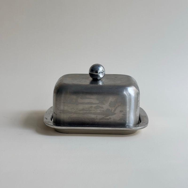 Mantequera de metal vintage