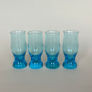 Set Of 4 Small Blue Glasses