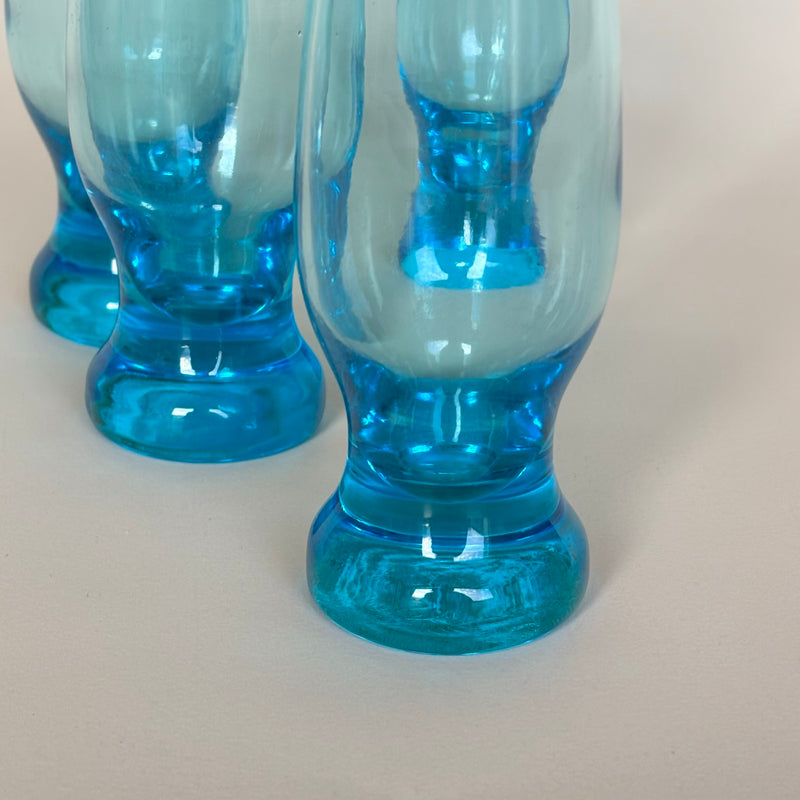 Set Of 4 Small Blue Glasses