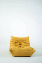 Ensemble De Chaise Et Pouf Togo En Tweed Jaune - Jaune