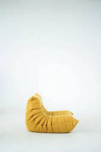 Ensemble De Chaise Et Pouf Togo En Tweed Jaune - Jaune