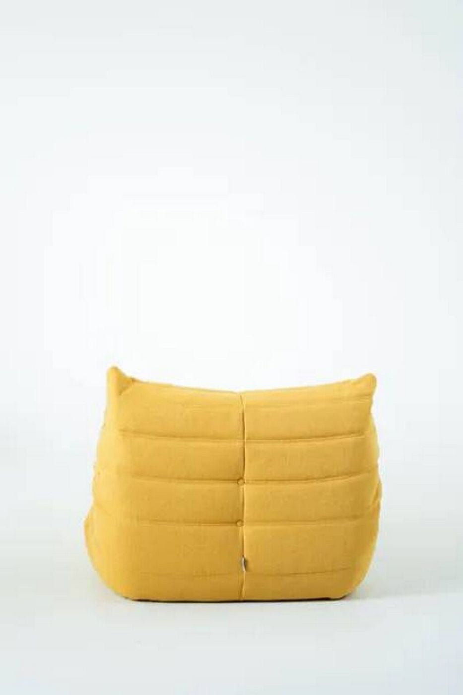 Ensemble De Chaise Et Pouf Togo En Tweed Jaune - Jaune