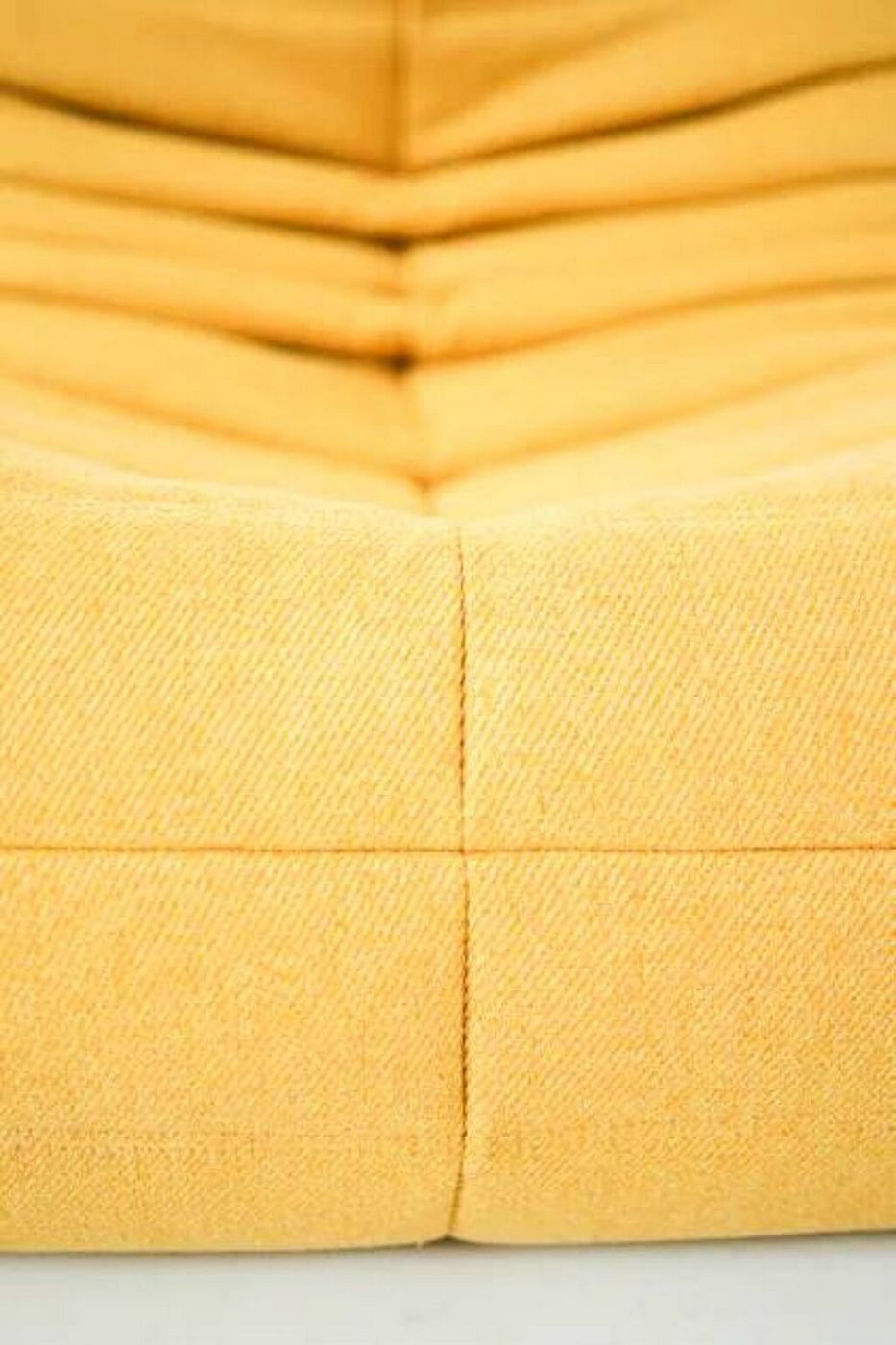 Ensemble De Chaise Et Pouf Togo En Tweed Jaune - Jaune