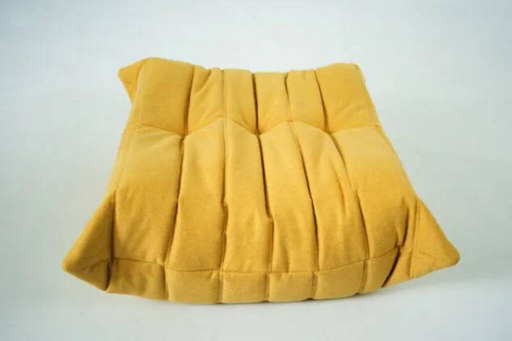 Ensemble De Chaise Et Pouf Togo En Tweed Jaune - Jaune