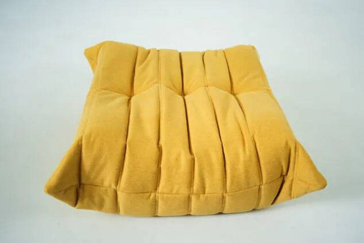 Ensemble De Chaise Et Pouf Togo En Tweed Jaune - Jaune