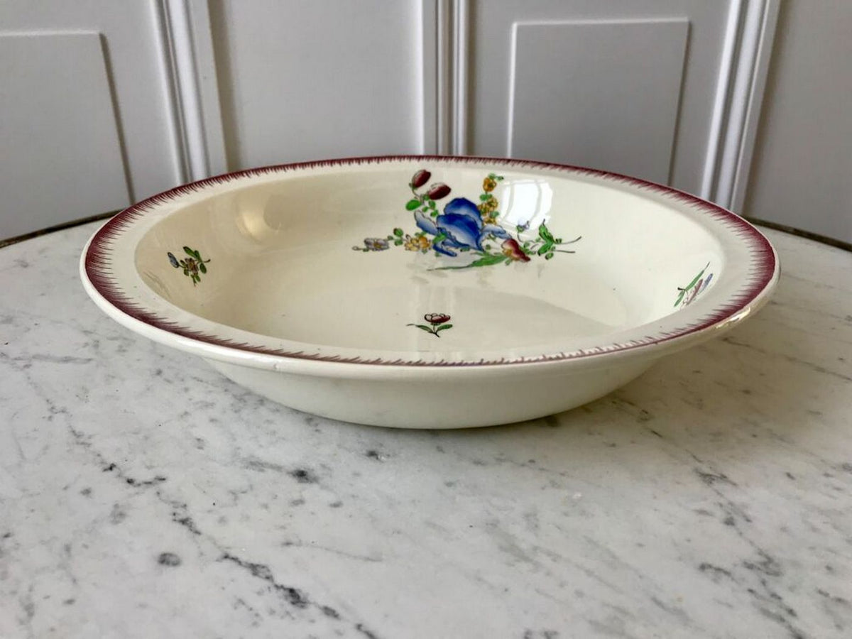 Plat Creux Villeroy & Boch La Louvière Fabrication Belge En Terre De Fer Début Xxème - Rose