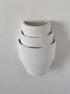 Pareja de apliques vintage de yeso/blanco mate/Francia/1980 - Blanco