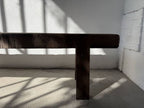 Brutalist Solid Oak Workbench Bench – Unique Piece/20th-Century Folk Art - Brown
