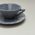 Speckled Cups with Saucers