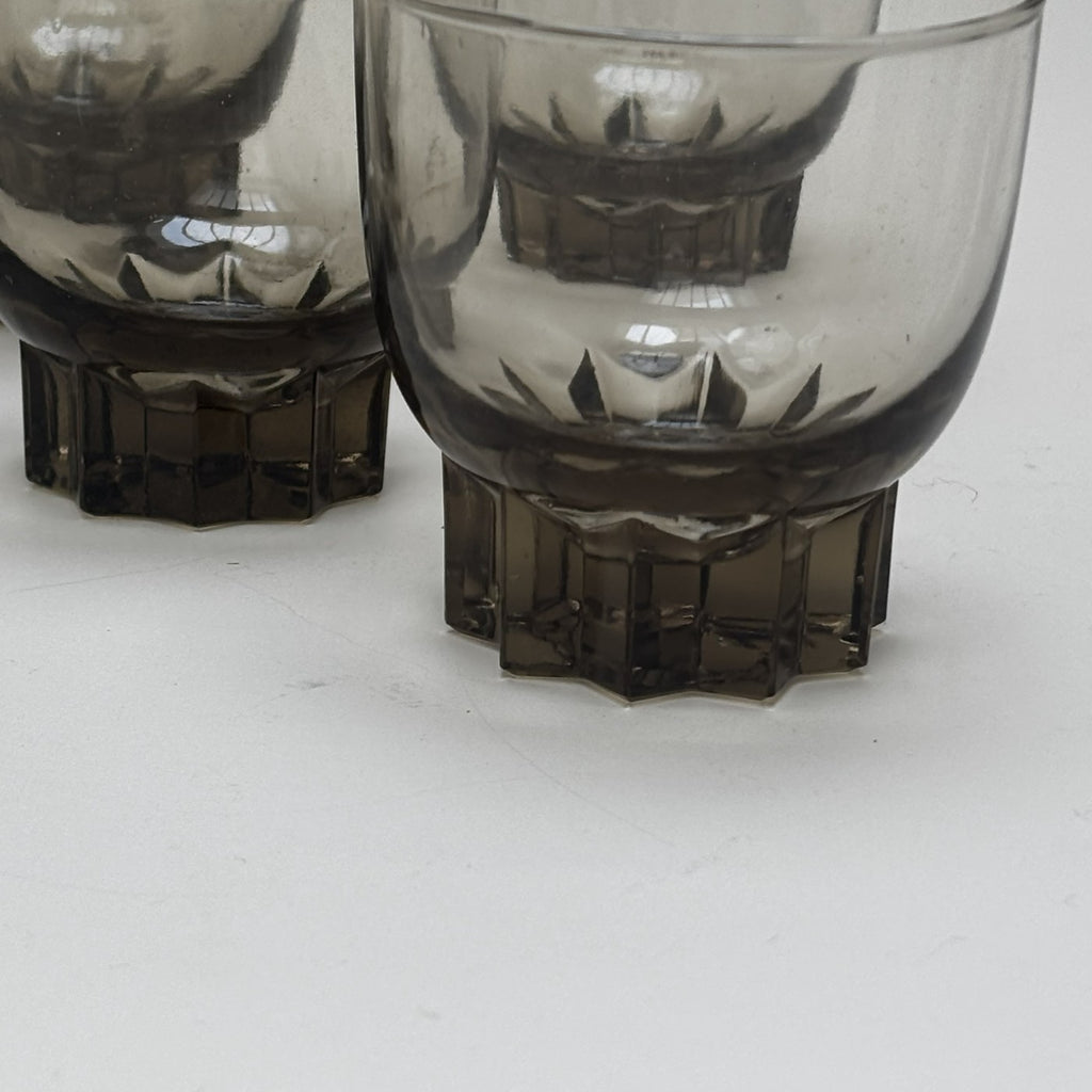 Set De 5 Petits Verres Marrons Art Deco
