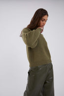 Pull Cygne Maille Kaki