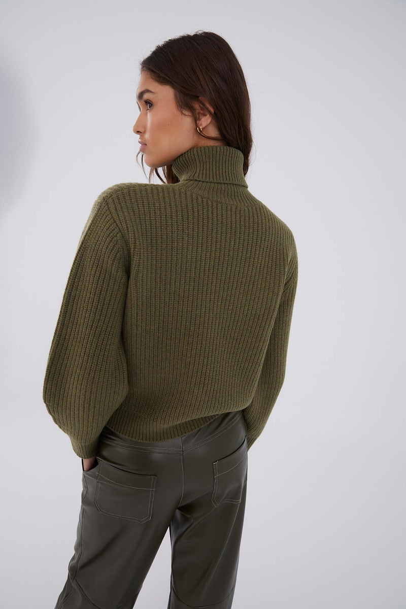 Pull Cygne Maille Kaki