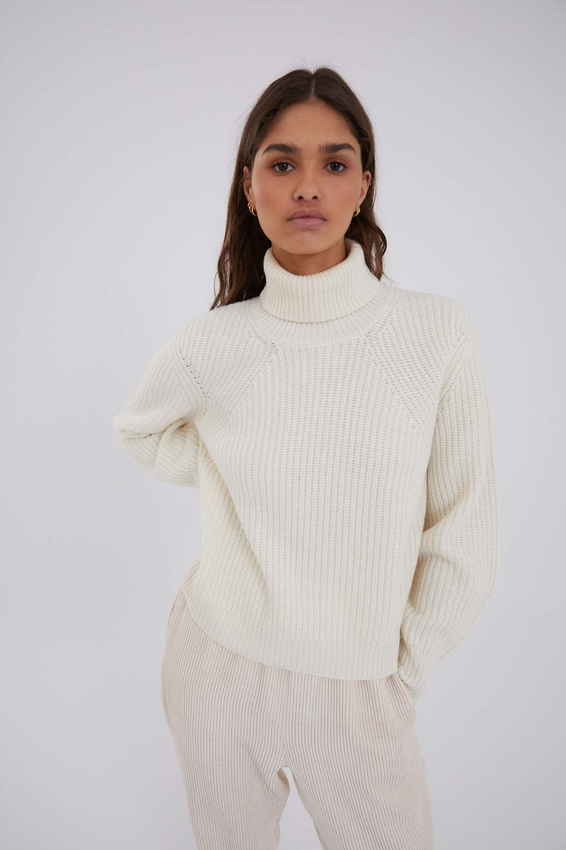 Pull Cygne Maille Blanc