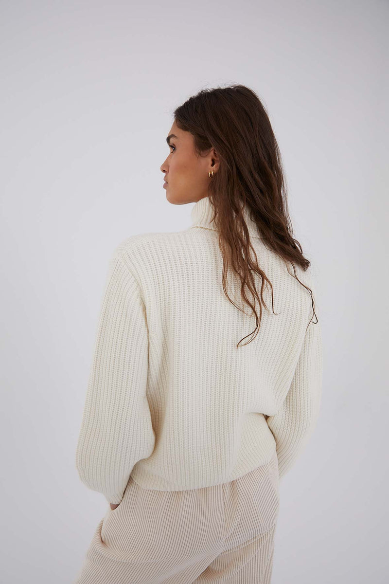 Pull Cygne Maille Blanc